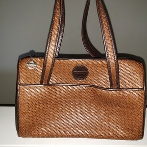 Carolee Woven Leather Satchel